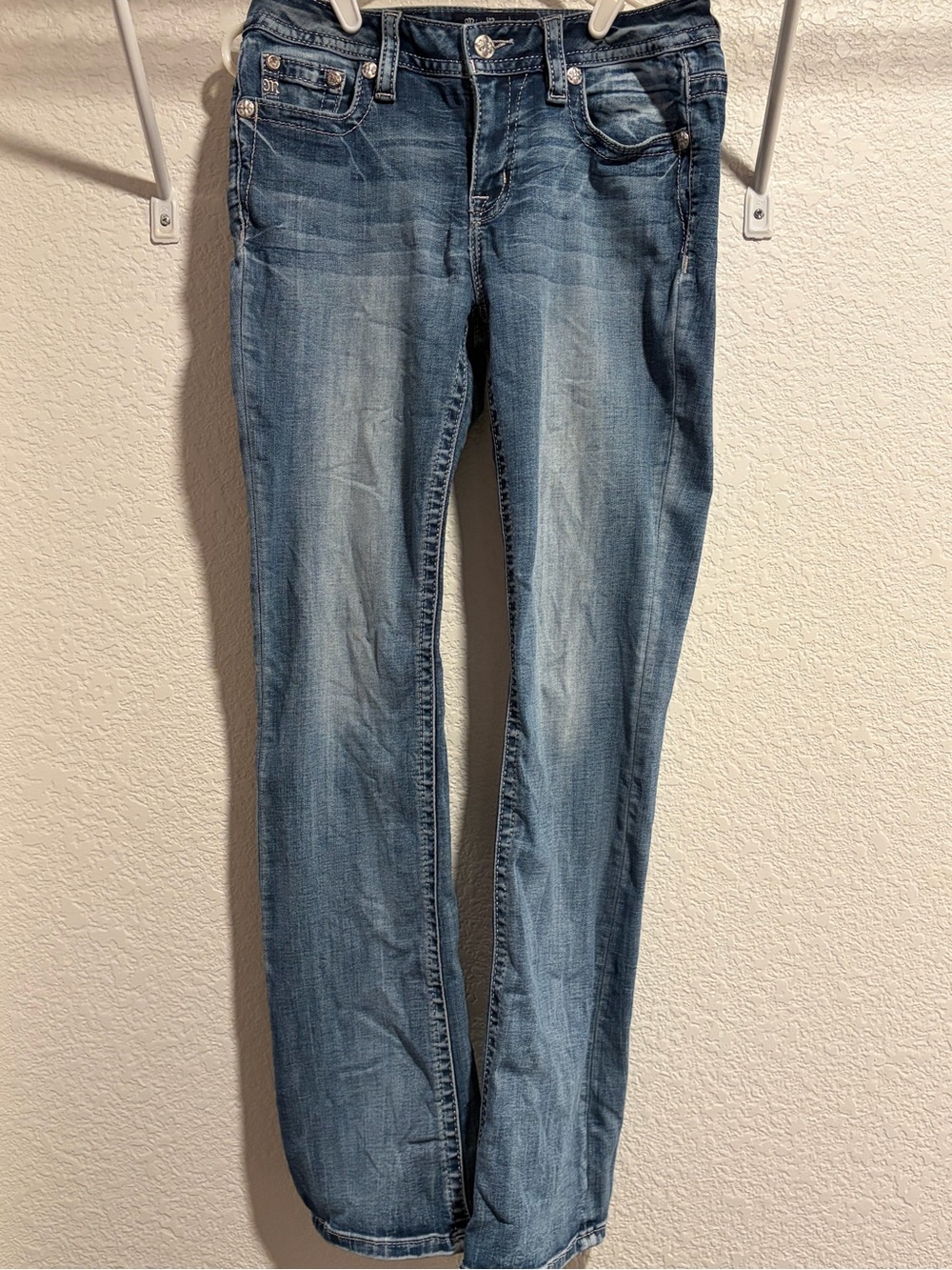 Miss Me Straight Leg Jeans in Light Blue Wash